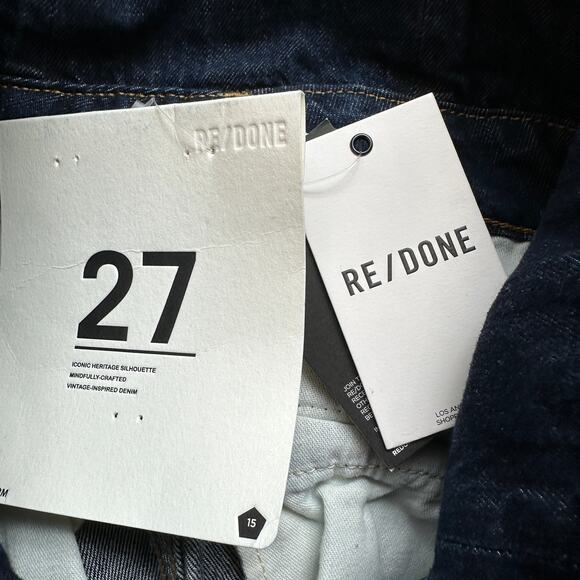 RE/DONE Corset Denim Mini Skirt Indigo SIZE 27 Jean Western Designer $285 NEW - Picture 12 of 12